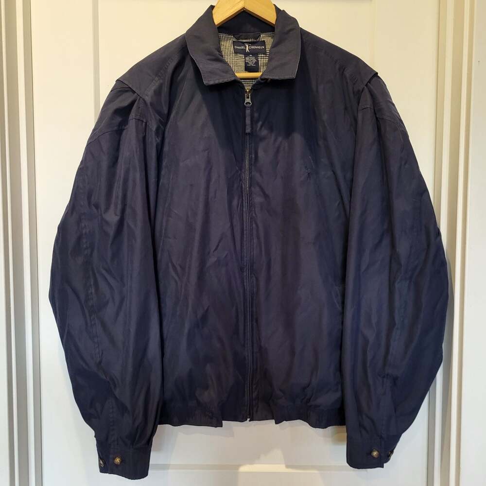 Y2k Grandpacore Daniel Cremieux Men's Navy Blue Full Zip Golf Jacket Size XL
